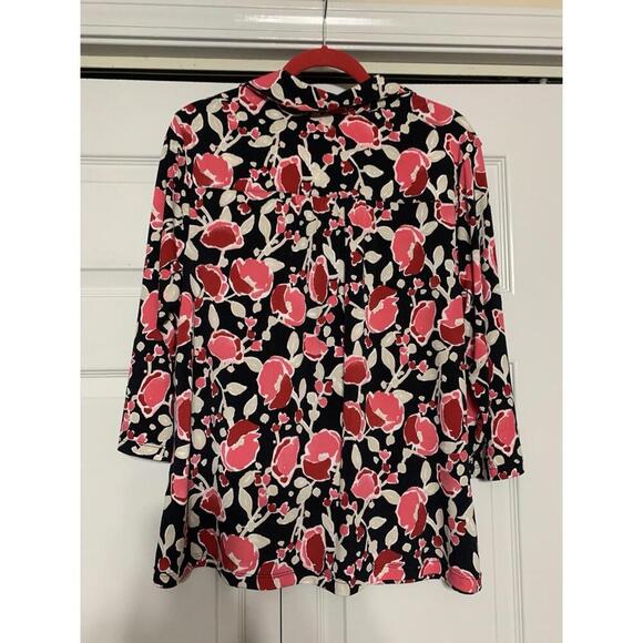 Alfani Floral Colorful Beautiful Slinky Flowy Career Tunic Top 2X - Picture 6 of 7